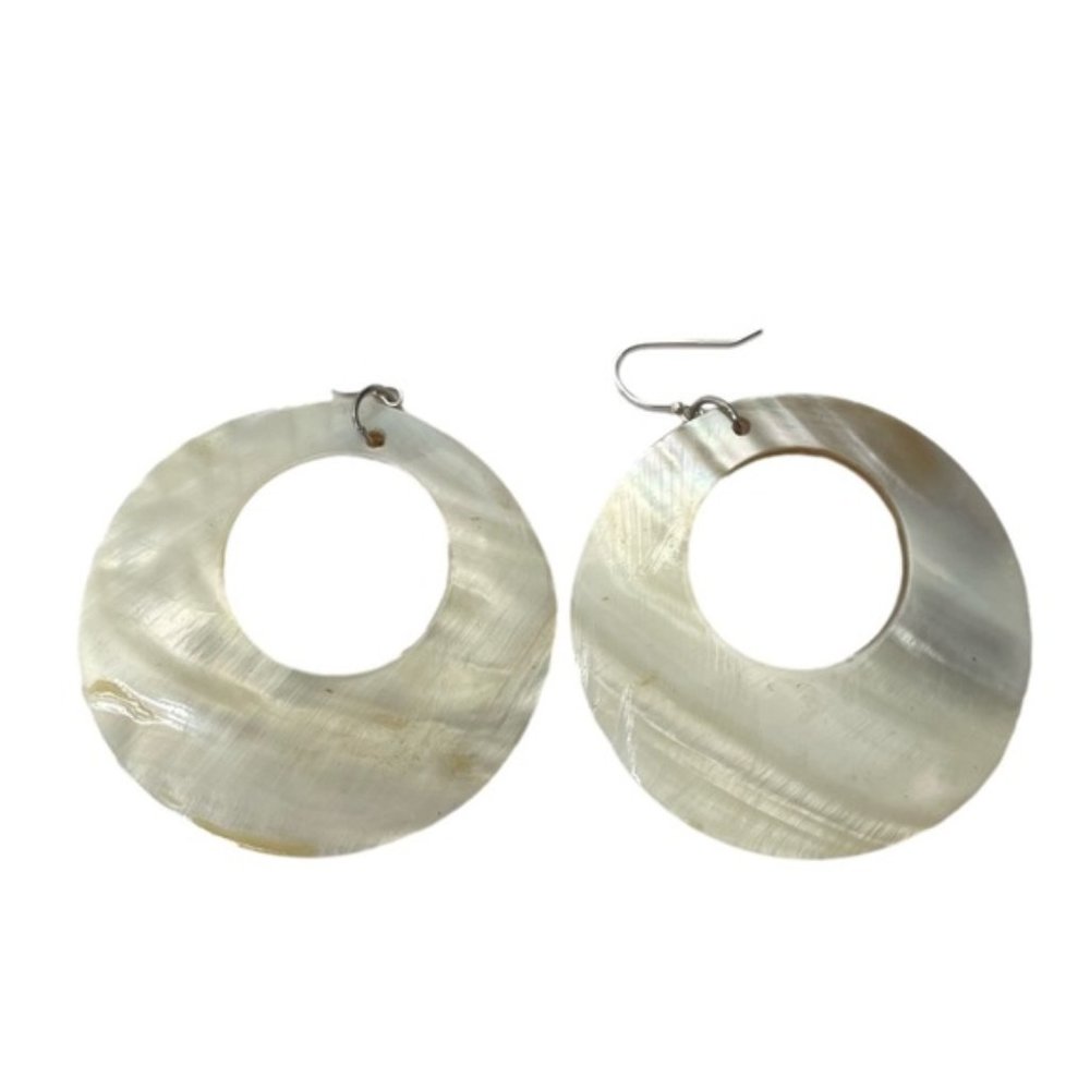 Shell Hoop Dangle Earrings